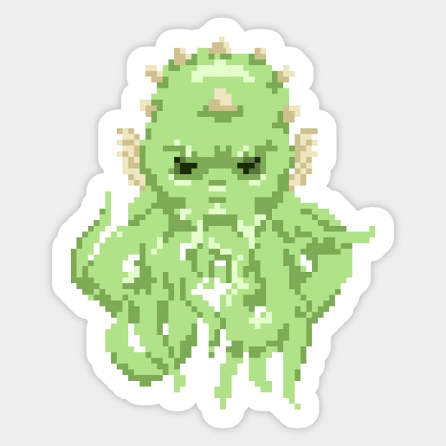 Cthulhu Pixel Design - Board Game Inspired Graphic - Tabletop Gaming Sticker by MeepleDesign